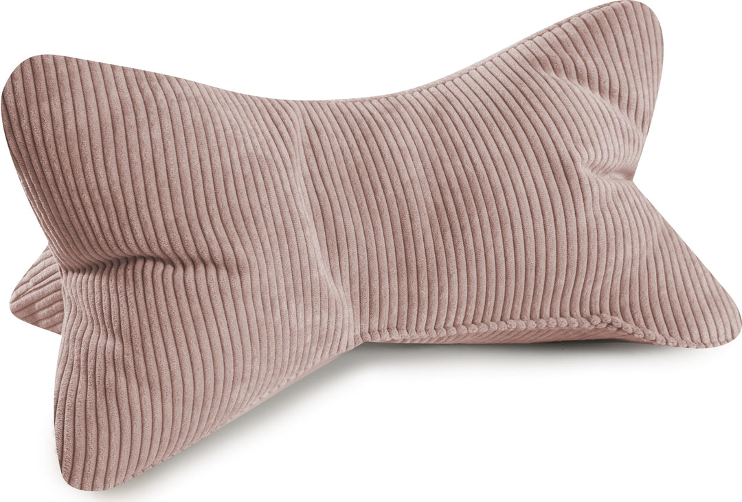 MAGMA Leseknochen INGA, Cord Look, Farbe Rose, 42cm x 22cm, ergonomische Form für Nacken- oder Lende