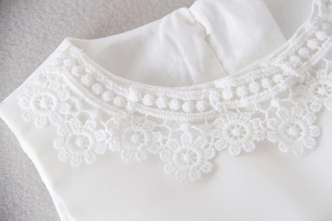 Baby Mädchen Weiss Taufkleid mit Haube Neugeborenen Taufe Kleid Spitzenkleid für Hochzeit Geburtstag