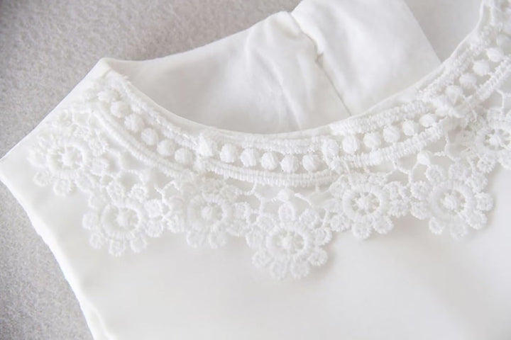 Baby Mädchen Weiss Taufkleid mit Haube Neugeborenen Taufe Kleid Spitzenkleid für Hochzeit Geburtstag