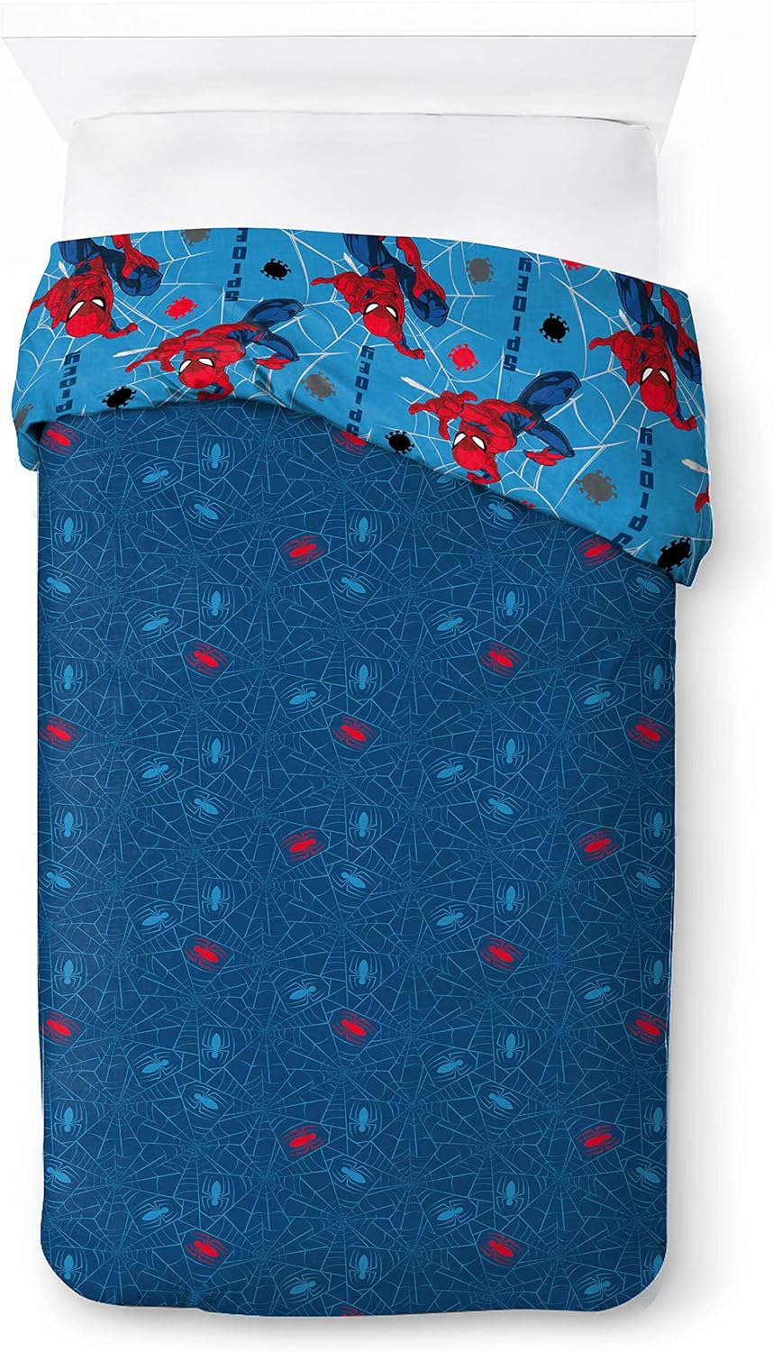 Jay Franco Marvel Spiderman Spidey Faces 100% Baumwolle Kinderbettwäsche-Set 135x200 cm Einzelbettgr