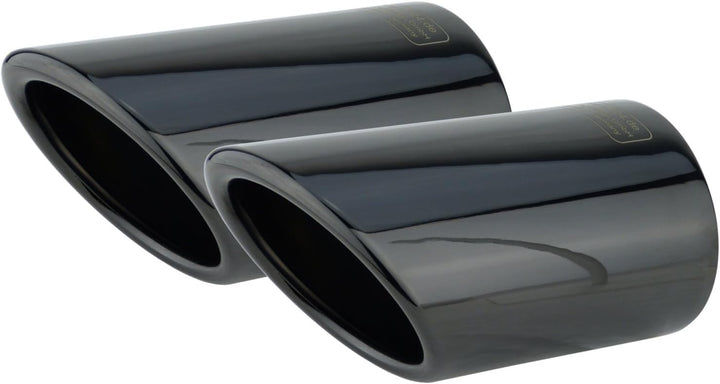 L&amp;P A295 2 Auspuffblenden Auspuffblende Schwarz Chrom Edelstahl poliert kompatibel mit A4 B8 A5 8T Q