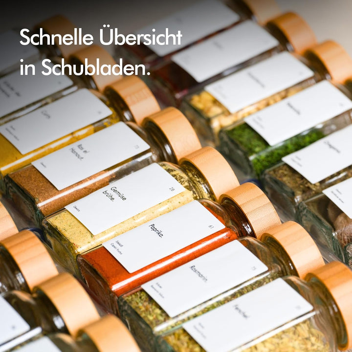 KIVY Gewürzgläser mit Streueinsatz 12er Zusatzset Bambusdeckel, 12er Zusatzset Bambus