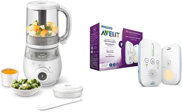 Philips Avent 4-in-1-Babynahrungszubereiter SCF883/01, Dampfgarer, Dampfgaren, Mixen, 1000ml Kapazit