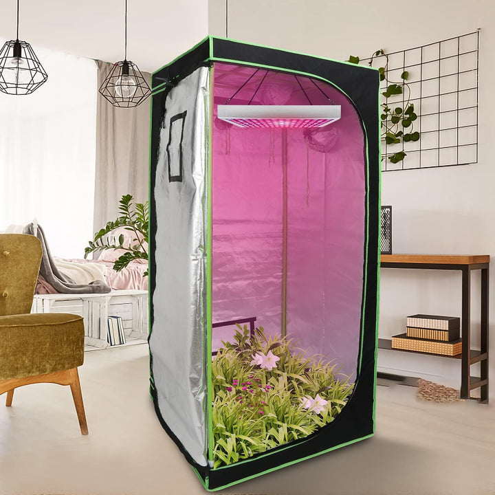 Grow Zelt 80 * 80 * 180cm Anbauzelte mit transparenten Sichtfenstern aus PVC Lichtdicht und Wasserdi