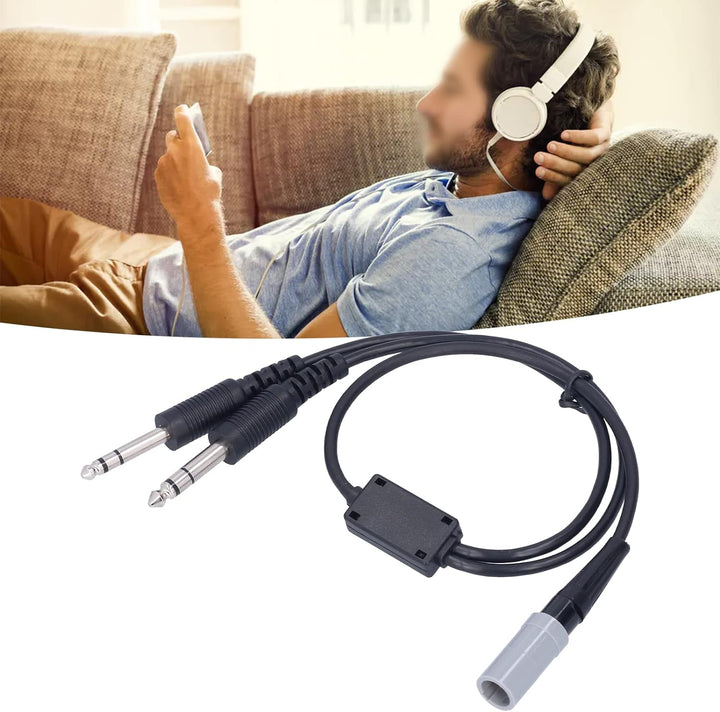 PUSOKEI Aviation Headset Adapter GA Headset auf Helikopter Adapter 58cm/22.8in Kabellänge Helikopter