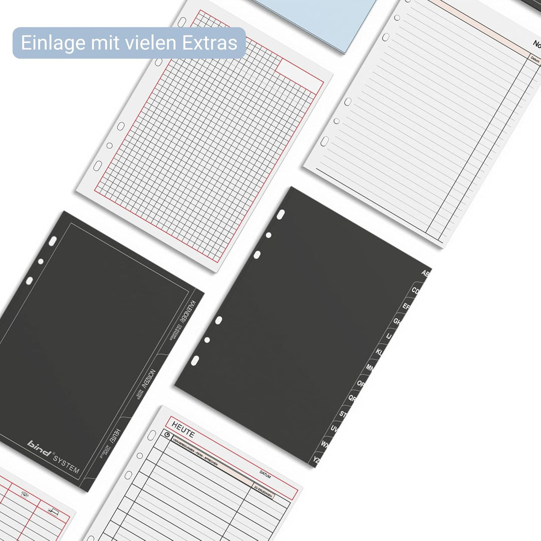 bind Manager-Planer A5 Systemplaner und Kalender 1 Tag = 1 Seiten, Notizbuch,Adressenbuch, Ringbuche