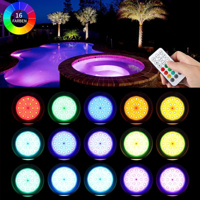 COOLWEST LED Poolbeleuchtung 10W, RGB Poolbeleuchtung Unterwasser Led mit Magnet für Stahlwandpools