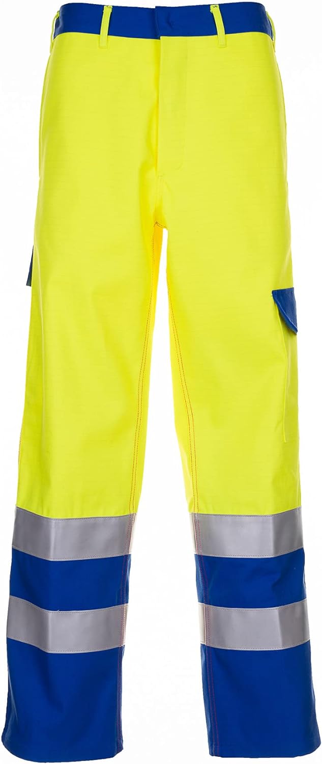 Planam Herren Major Protect Warnschutz Bundhose warngelb Kornblau Modell 5222 Grösse 106 Warngelb/Ko