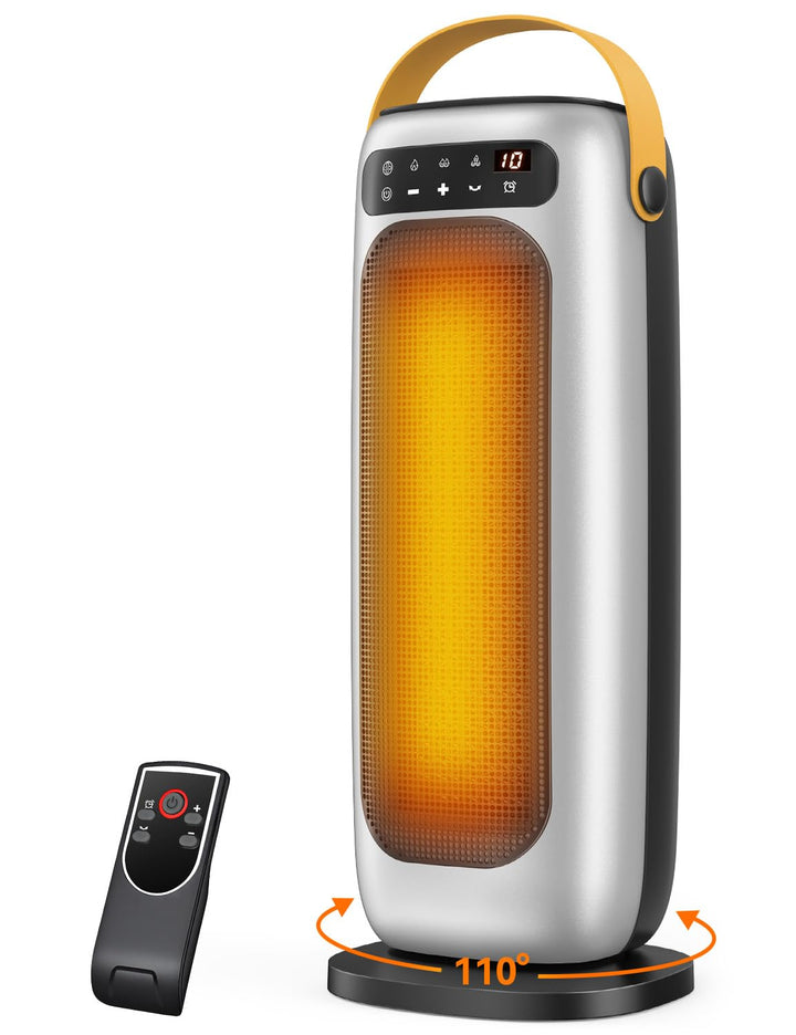Heizlüfter Energiesparend, 35dB Leise & Kraftvoll 1500W PTC Keramik Heizlüfter mit Fernbedienung, 4