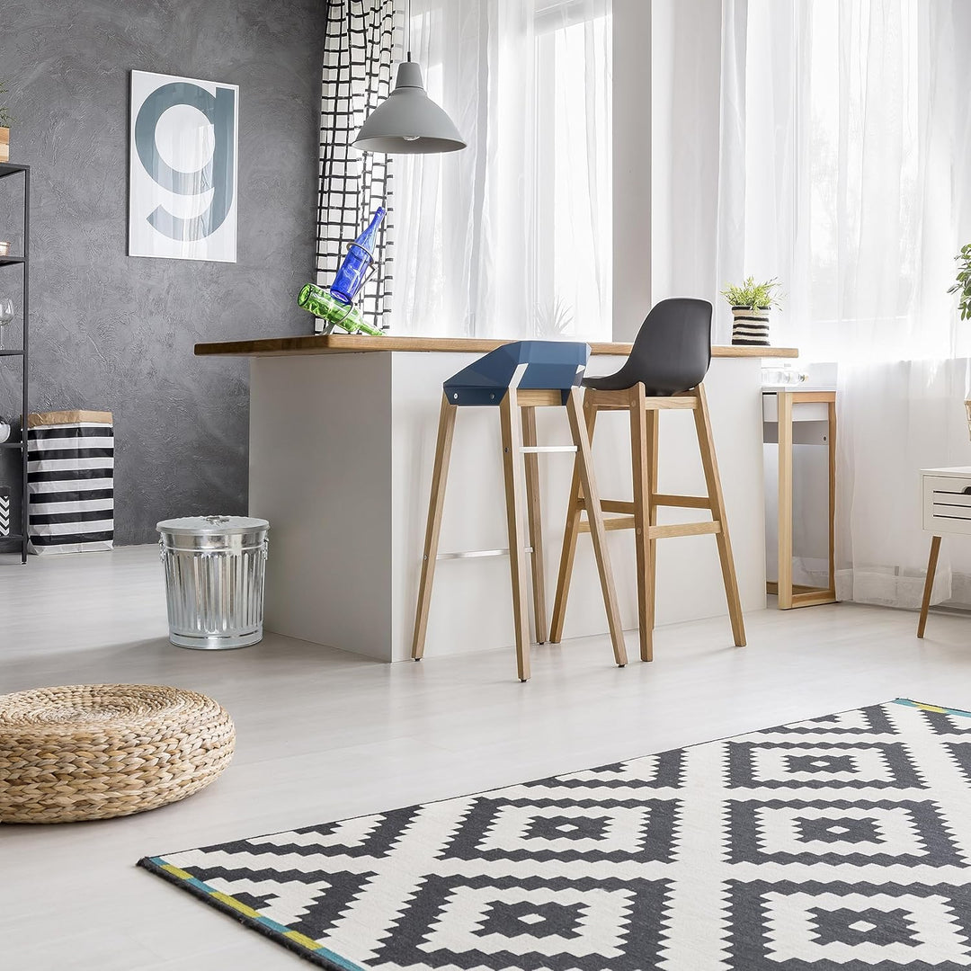 Jinfa 2er-Set Retrodesign verzinkter Metalleimer mit Griffen und Deckel + 5 Müllbeutel | Zink | 18L