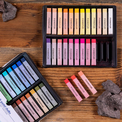 STAEDTLER 2430 C48 Softpastellkreiden (hoher Grad an Lichtbeständigkeit, weicher Abstrich, leicht ve