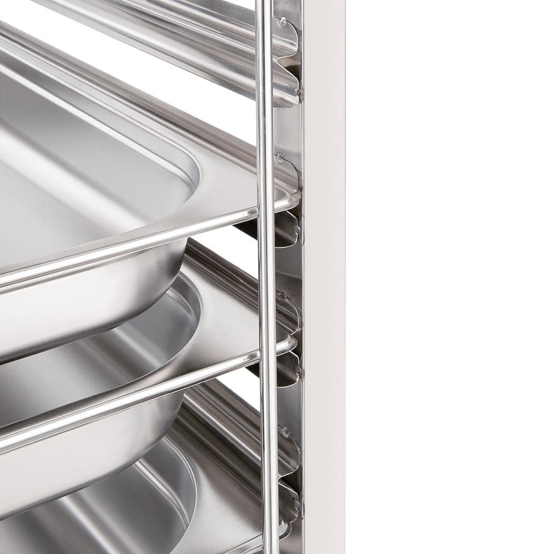 Vogue Gastronorm-Regalwagen mit 7 Ebenen, Edelstahl, fasst bis zu 7 x 1/1 GN-Tabletts, Grösse: 900x3