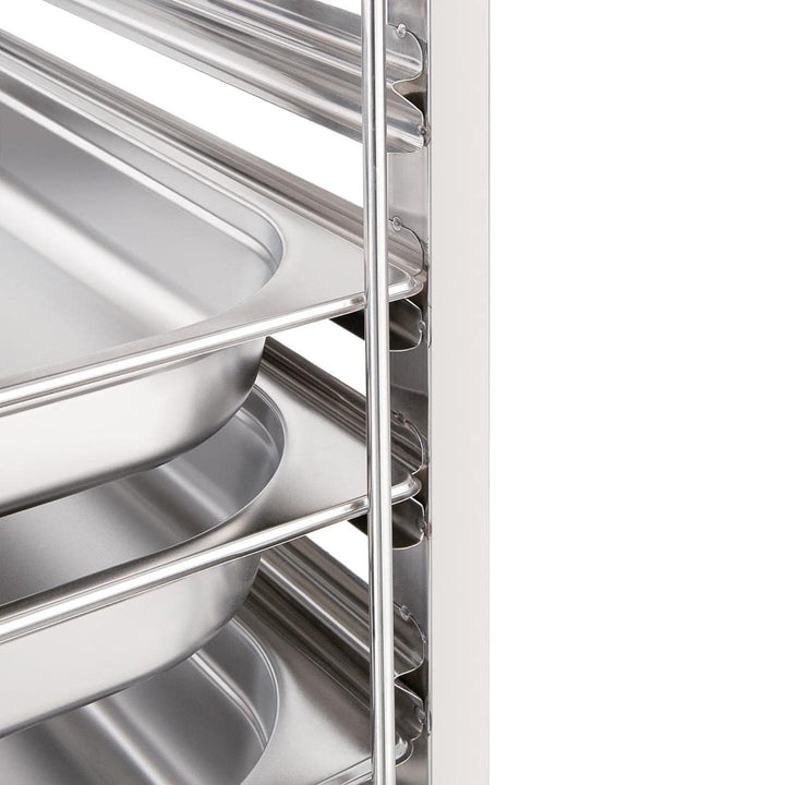 Vogue Gastronorm-Regalwagen mit 7 Ebenen, Edelstahl, fasst bis zu 7 x 1/1 GN-Tabletts, Grösse: 900x3