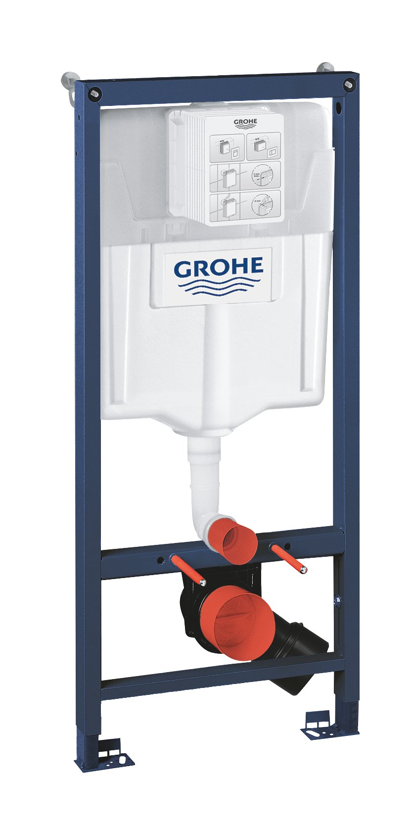 Grohe Rapid SL Intallationssystem für Wand-WC mit Wandhalter, 1.13 m 1.13 m mit Wandhalterungen, 1.1