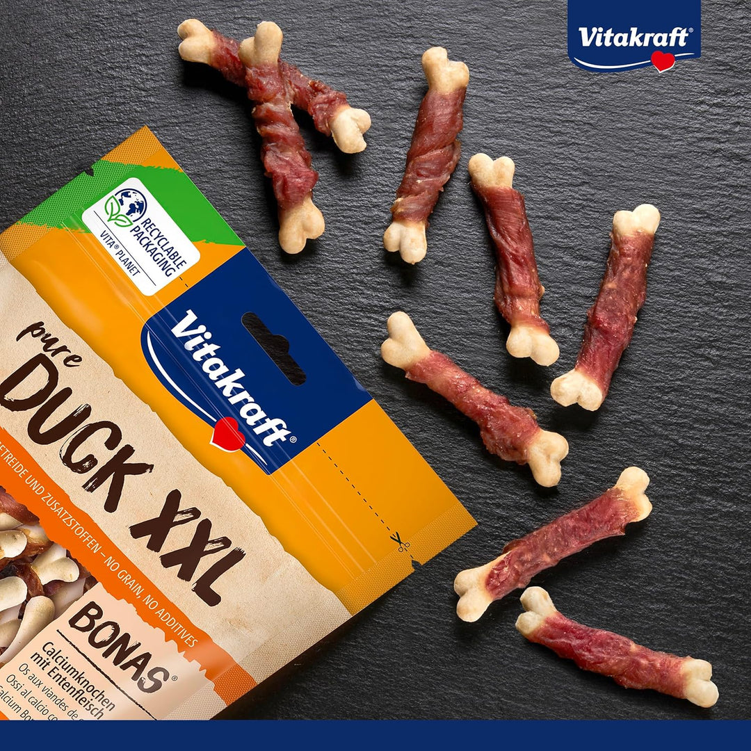 Vitakraft Entenfleischstreifen XXL, Hundesnack mit magerem Entenfleisch, im wiederverschliessbaren X
