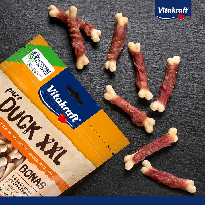 Vitakraft Entenfleischstreifen XXL, Hundesnack mit magerem Entenfleisch, im wiederverschliessbaren X