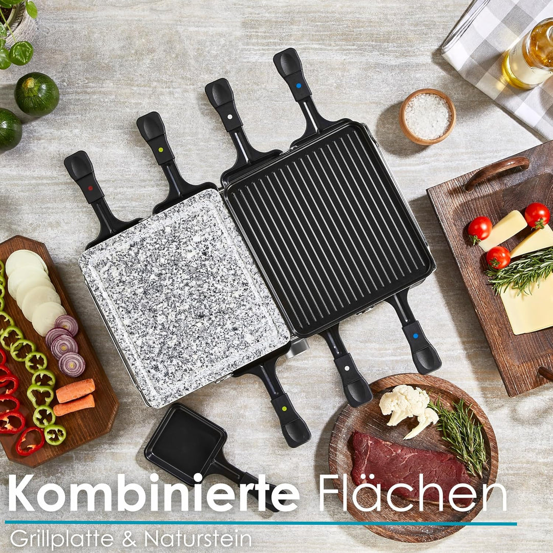 Raclette Grill | Raclette Gerät | 8 Personen | Tischgrill | Party Grill | Elektro Grill | Raclettegr