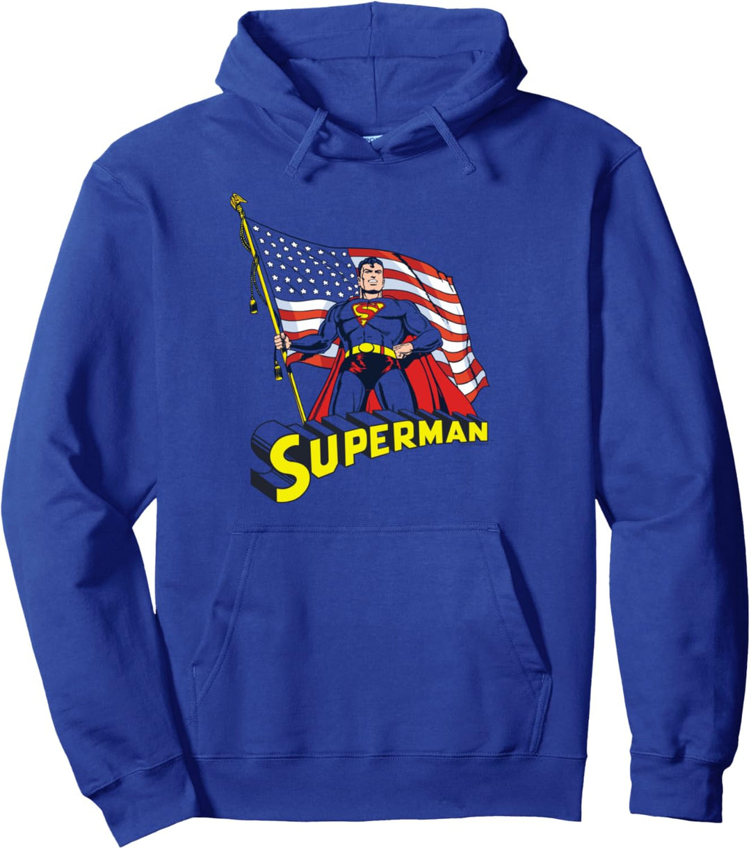 Superman American Flag Pullover Hoodie