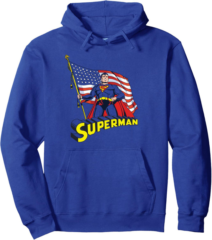 Superman American Flag Pullover Hoodie