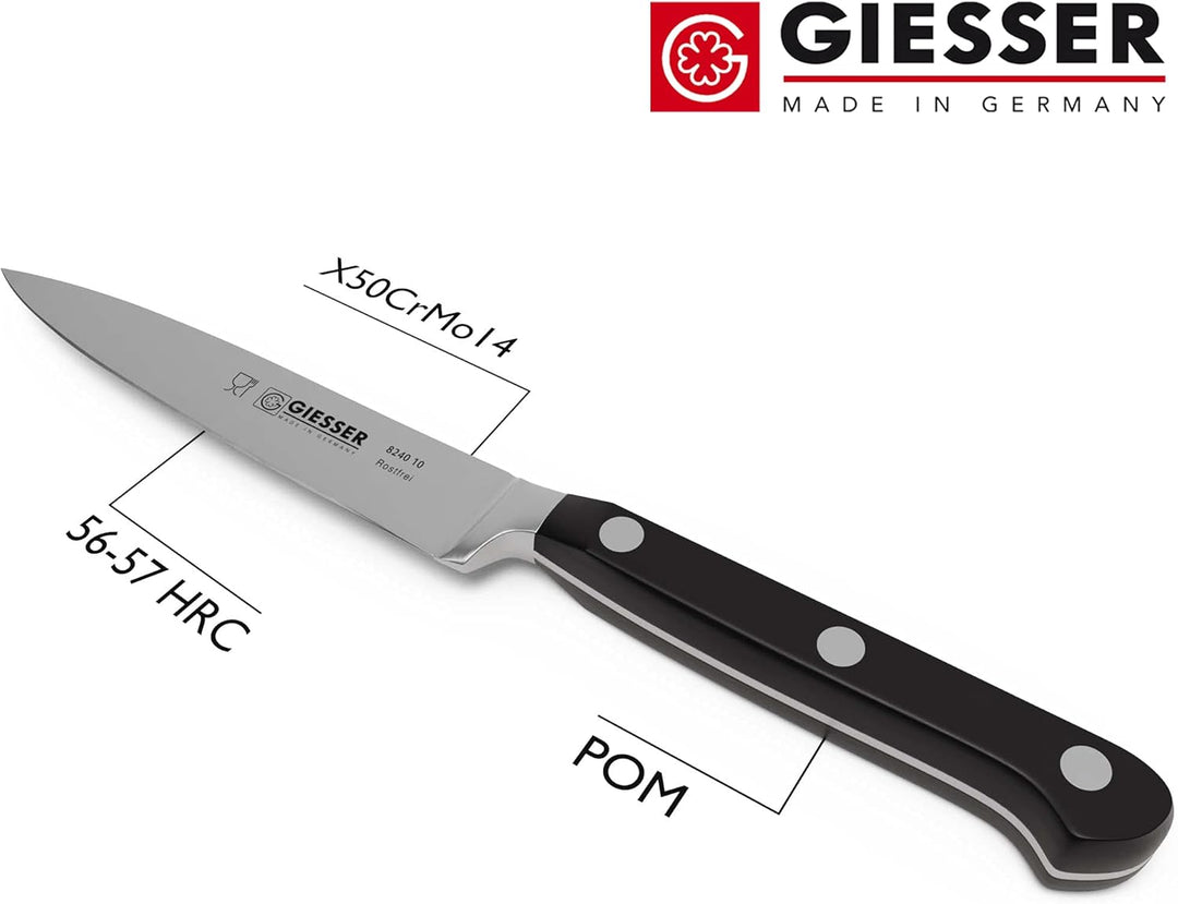 GIESSER seit 1776 - Made in Germany - Officemesser geschmiedet schwarz Skyline black, 10 cm, Spickme