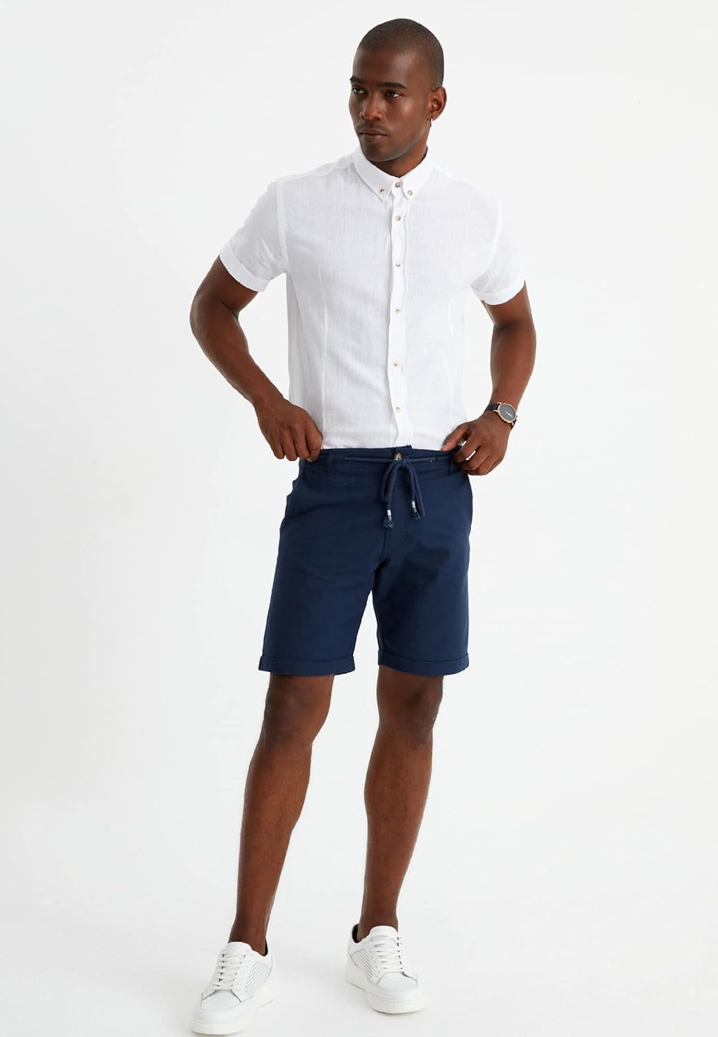 Leif Nelson kurze Hose Herren Bermuda Leinen Shorts Leinenhose Stoffhose Leinenshorts Männer Sommerh