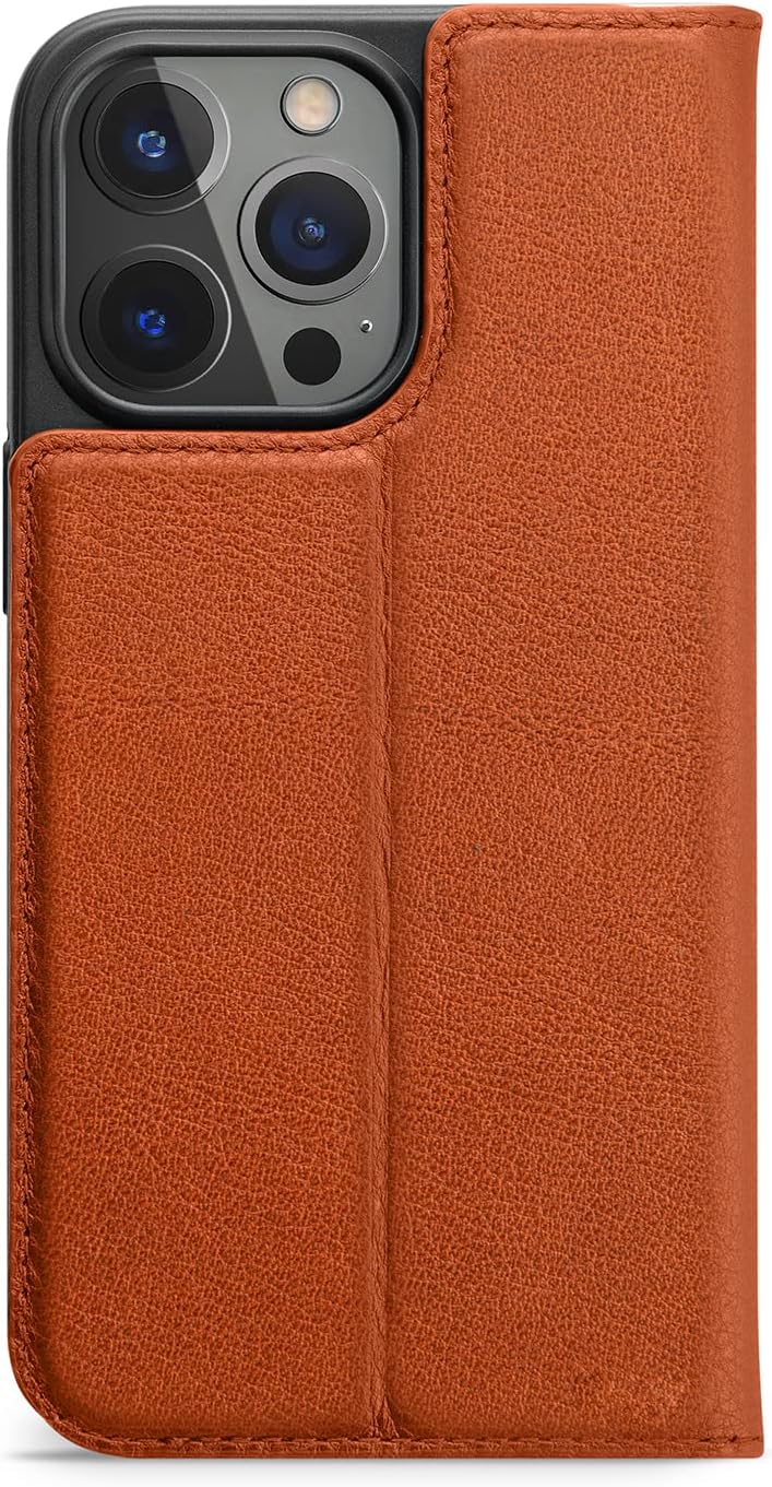 WIIUKA Hülle für iPhone 14 Pro, Leder aus Deutschland, mit Kartenfach, extra Dünn, Handyhülle mit St