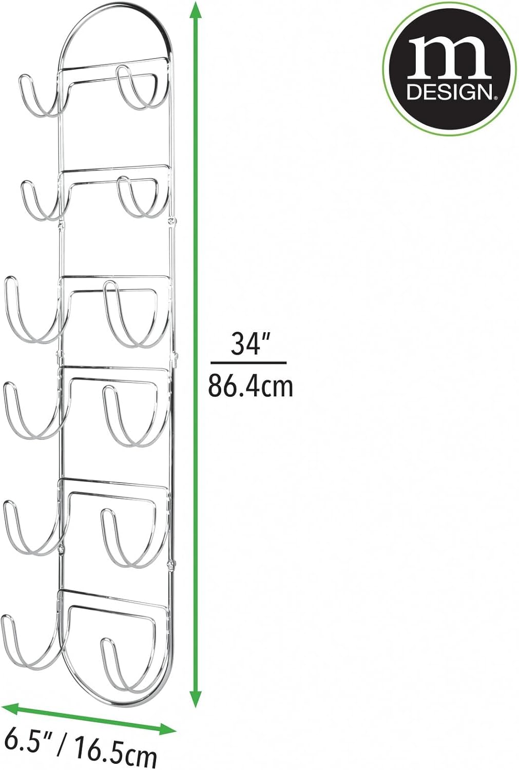 mDesign Handtuchhalter zur Wandmontage – Handtuchablage aus verchromtem Metall – schickes Badzubehör