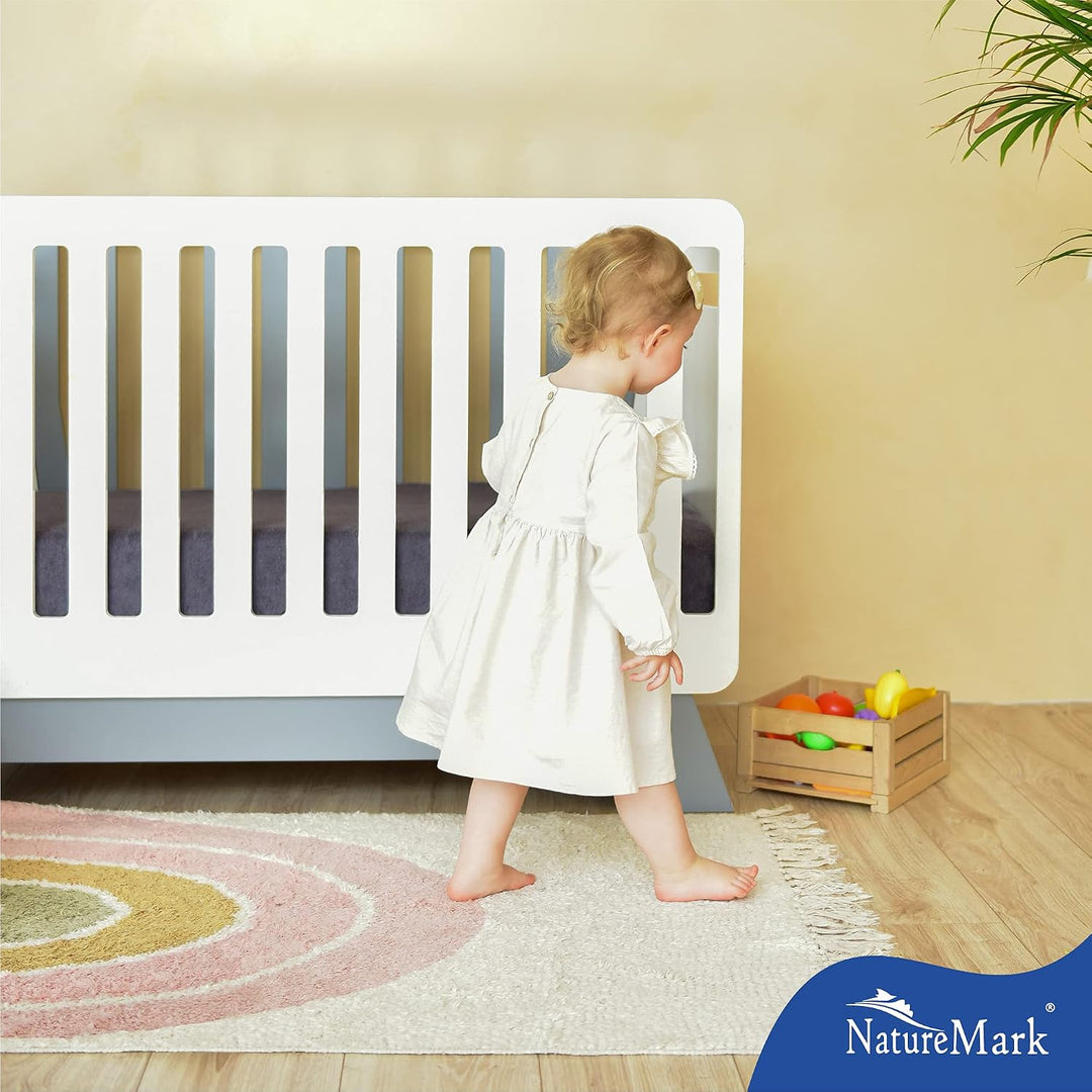 NatureMark 2er Pack Kinder FROTTEE Spannbettlaken, Spannbetttuch kuschelig weich, für Babybett und K