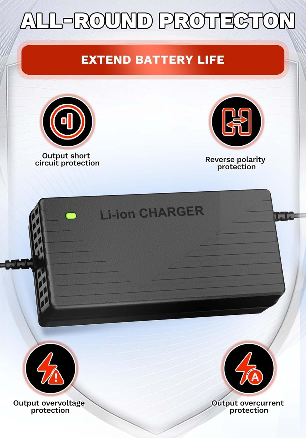 29,2V 10A Lithium Batterie Ladegerät für 24V(25,6) LiFePO4 Batterie, 24V AC-DC Lithium LiFePO4 Batte