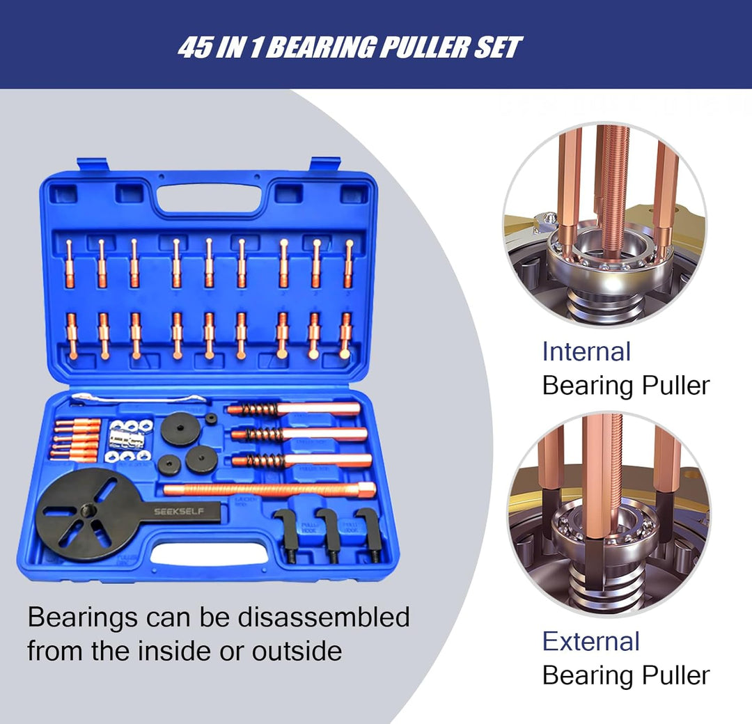 44-In-1 Lagerabzieher Set, Innenlager Abzieher Allgemein Radlager Werkzeug, Lager Abzieher Set Mit 3