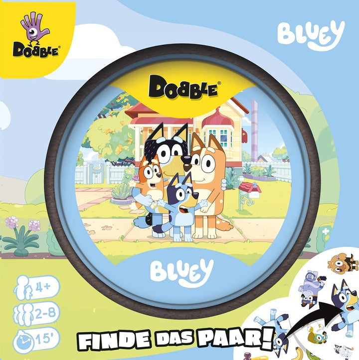 Asmodee, Dobble Bluey, DE-Version, Familienspiel für 2-8 Spieler ab 6 Jahren, Schnelles Reaktionsspi