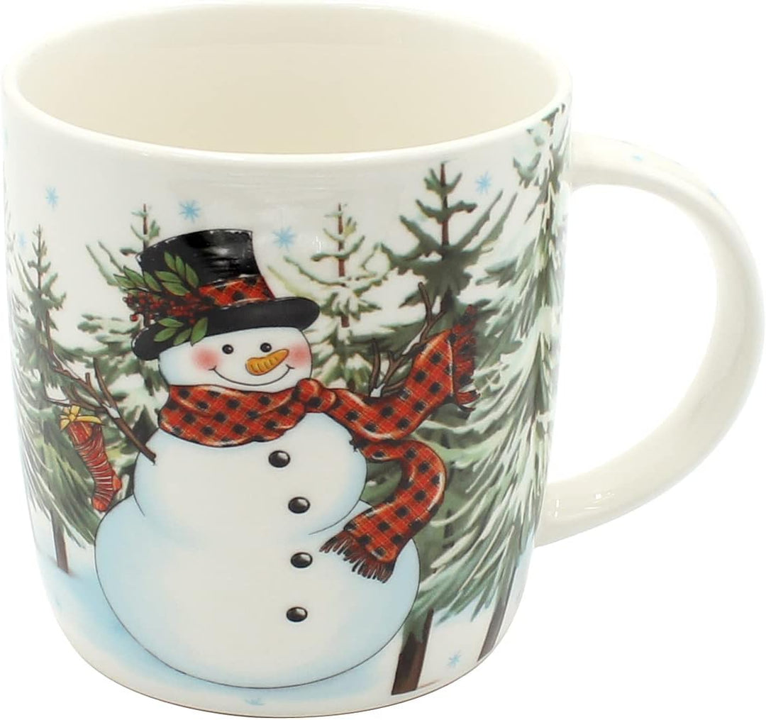 Dekohelden24 Porzellan Weihnachts-Tassen - Becher als 3er Set, Höhe: 9 cm - Ø 9,5 cm, Fassungsvermög