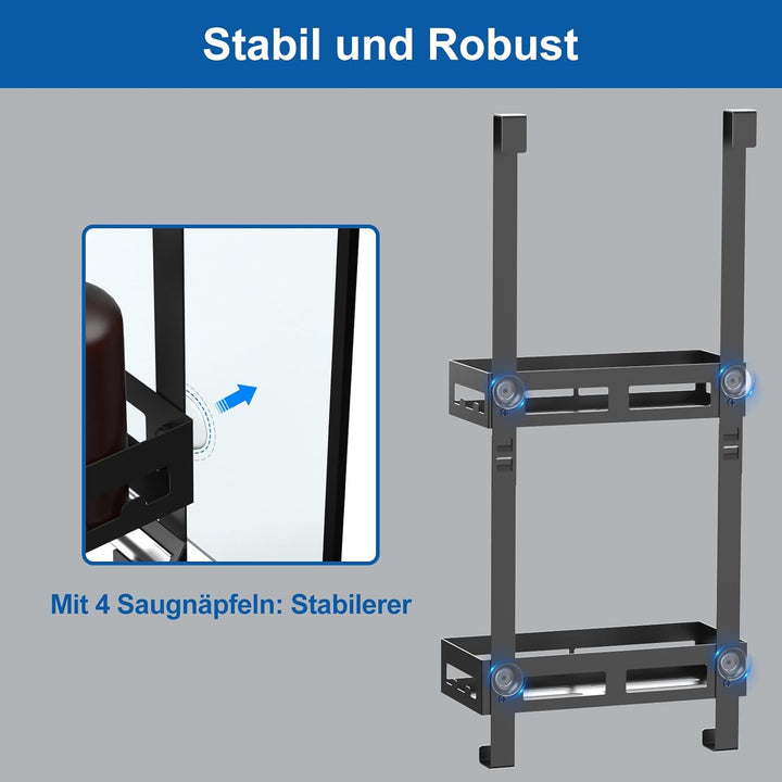 Diwoker Duschablage zum Hängen, Duschregal Ohne Bohren für Duschwand Badezimmer Organizer mit 2 Dusc