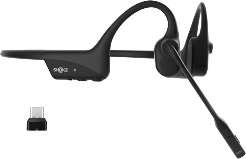 SHOKZ OpenComm2 UC 2025 Upgrade USB-C kabelloses Knochenschall PC Headset, Bluetooth Open-Ear Kopfhö