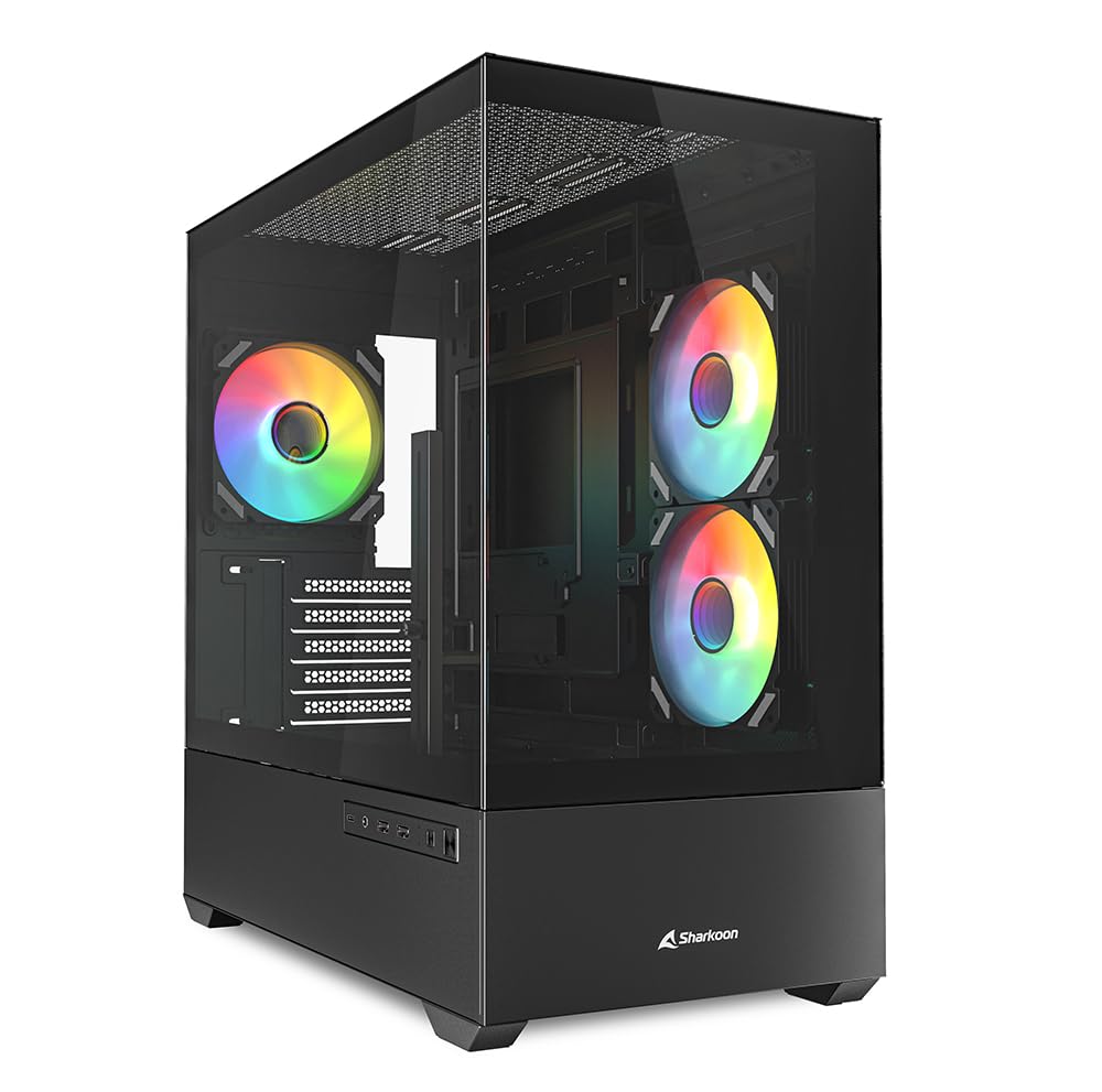 Sharkoon MK6 RGB PC Gehäuse, Micro-ATX, Schwarz