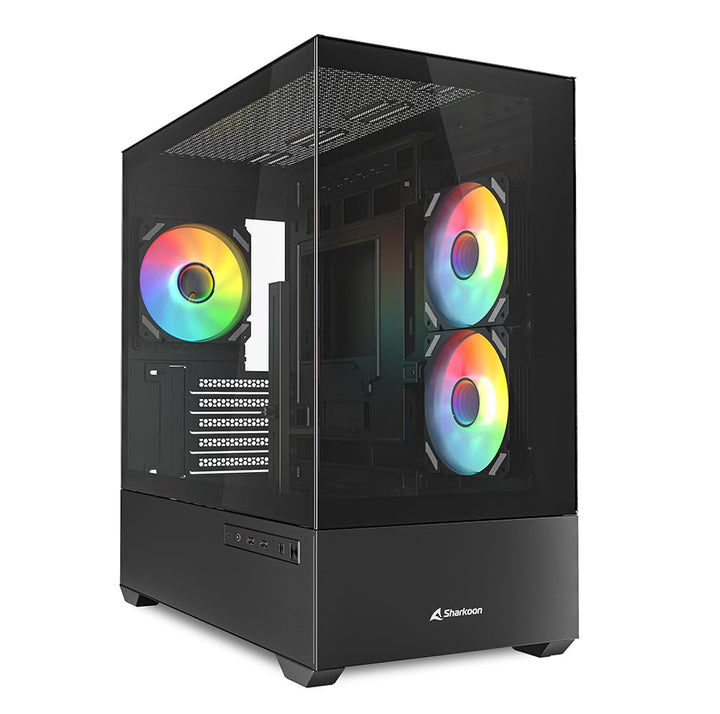 Sharkoon MK6 RGB PC Gehäuse, Micro-ATX, Schwarz