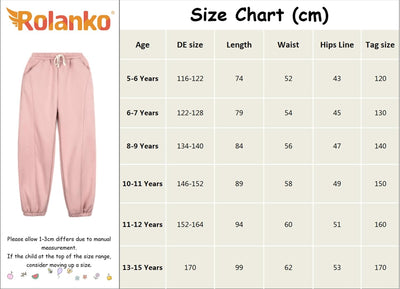 Rolanko Jogging Hose für Mädchen, Baumwoll Fleece Sport Joggers Trainingsanzug mit Mehreren Taschen