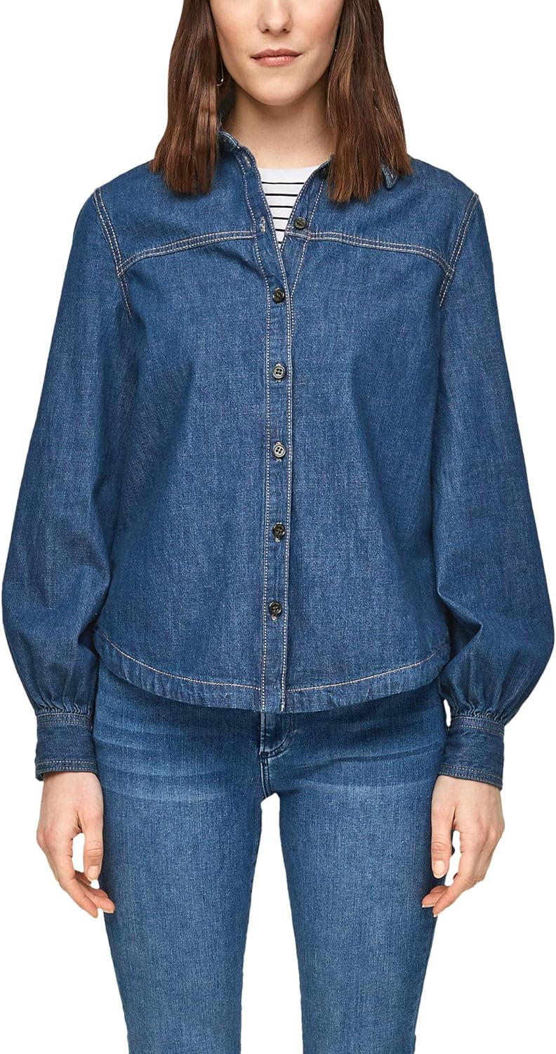 s.Oliver Damen Bluse 34 Blau, 34 Blau