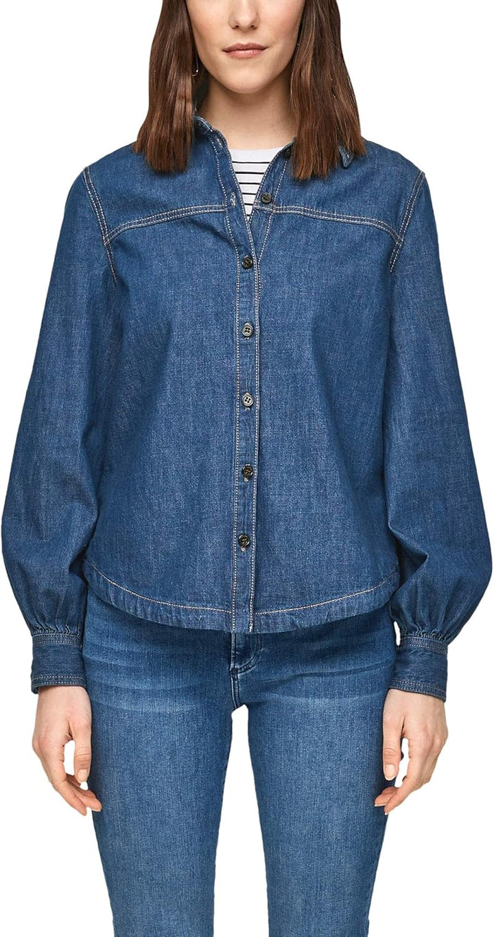 s.Oliver Damen Bluse 34 Blau, 34 Blau