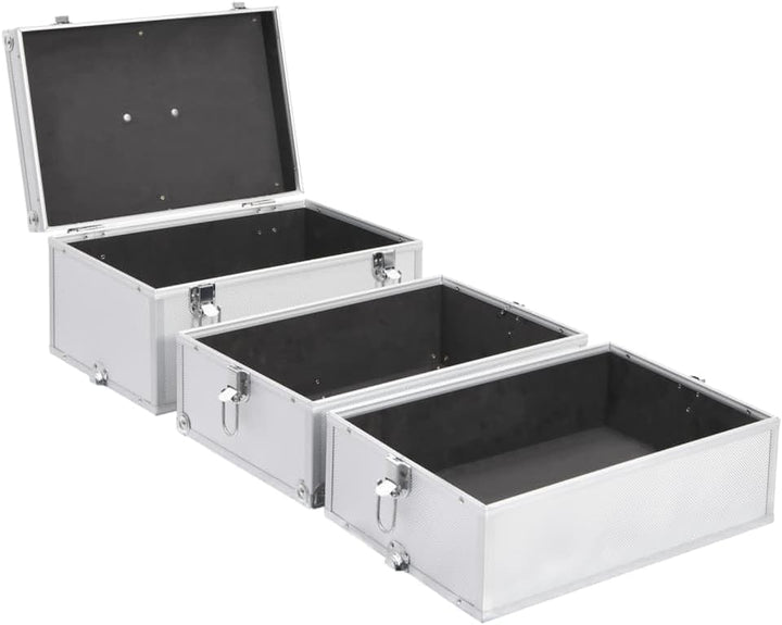 vidaXL Kosmetikkoffer 37x24x40cm Schminkkoffer Schmuckkoffer mehrere Auswahl Silber, Silber