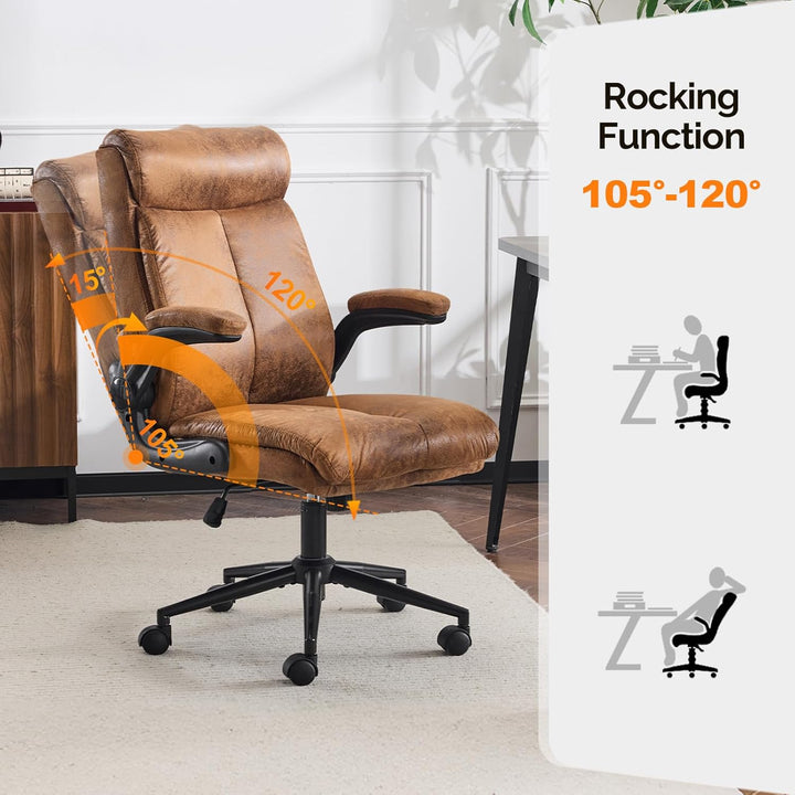 Bonnlo Ergonomischer Bürostuhl, Schreibtischstuhl mit hochklappbarer Armlehne, Computerstuhl, Drehst