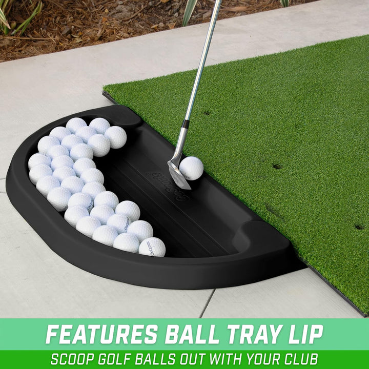 GoSports All-Weather Golf Ball Tray - 70 Ball Capacity - Compatible with All Hitting Mats Schwarz, S
