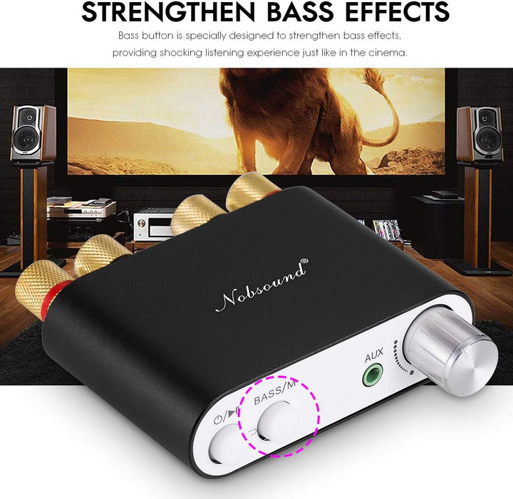 Nobsound NS-10G Mini Bluetooth 5.0 Digitaler Stereo Verstärker 100W HiFi Power Amp mit Netzteil (Sch