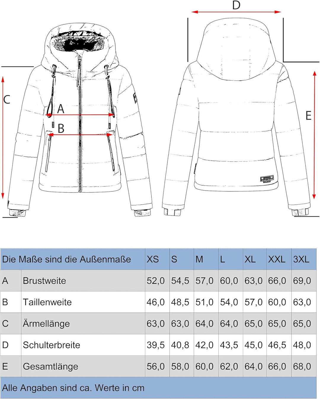 Navahoo Damen Winterjacke Steppjacke warm mit Abnehmbarer Kapuze und Kunstfellkragen Mit Liebe XIV X