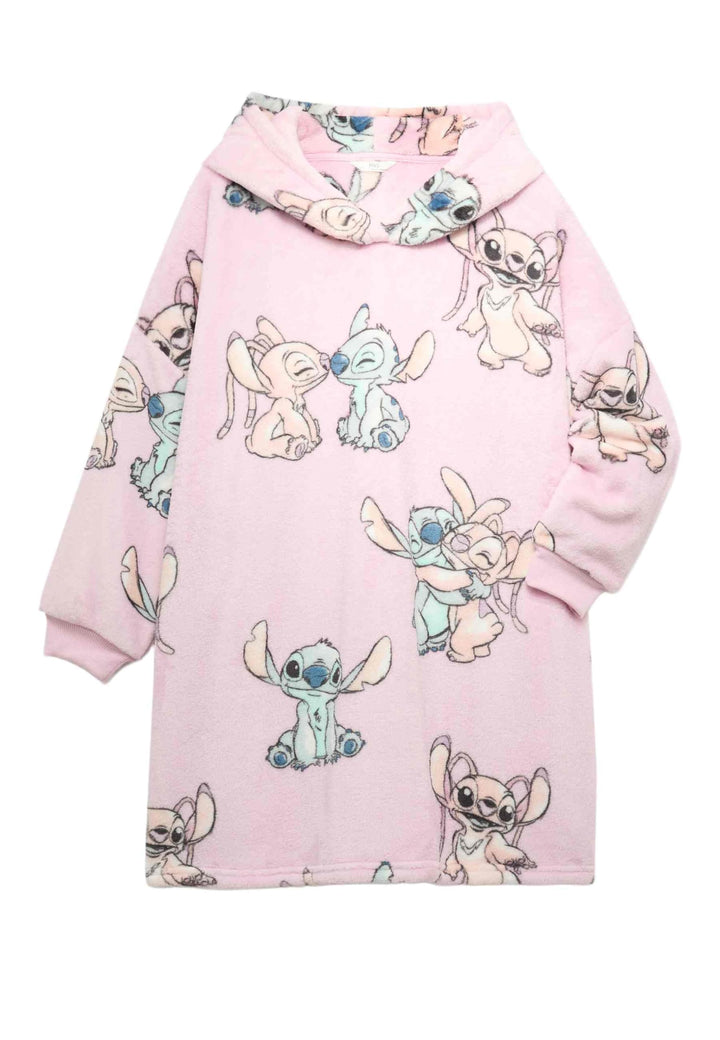 Marks & Spencer Kinder Fleece-Hoodie mit Disney Lilo & Stitch™-Allover-Print – für Mädchen – Weicher