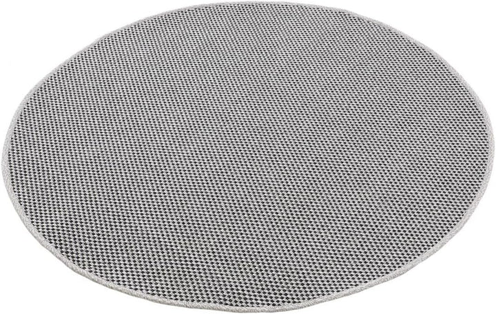 carpetfine In- und Outdoor Teppich Boho Rund Beige Flachgewebeteppich Ø 120 cm | Moderner Teppich We