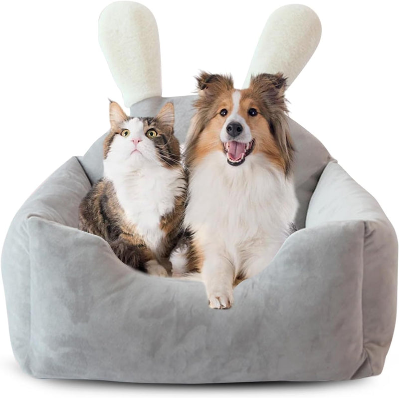 PETCUTE Katzenbett Hundebett Haustierbett für Katzen und kleine Hunde,Waschbar Kaninchen Design Haus