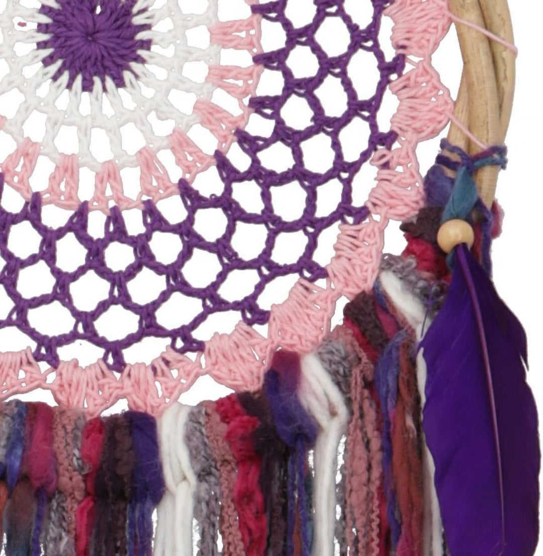 GURU SHOP Traumfänger - Violett 24 cm, Mehrfarbig, Traumfänger, Mobiles, Violett 24 Cm