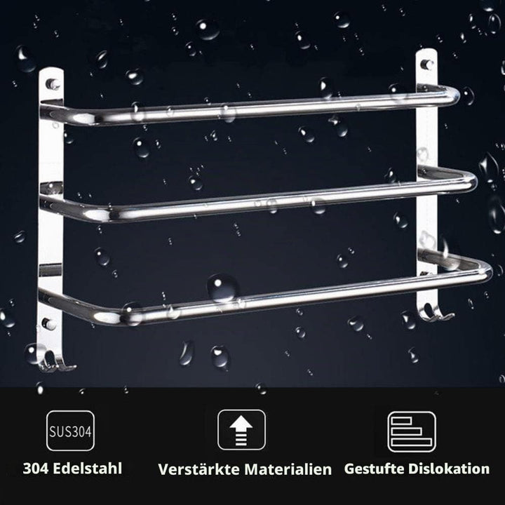 HONPHIER Handtuchhalter Handtuchstangen Edelstahl mit Haken Handtuchstange Bad Wandmontage Handtuchh