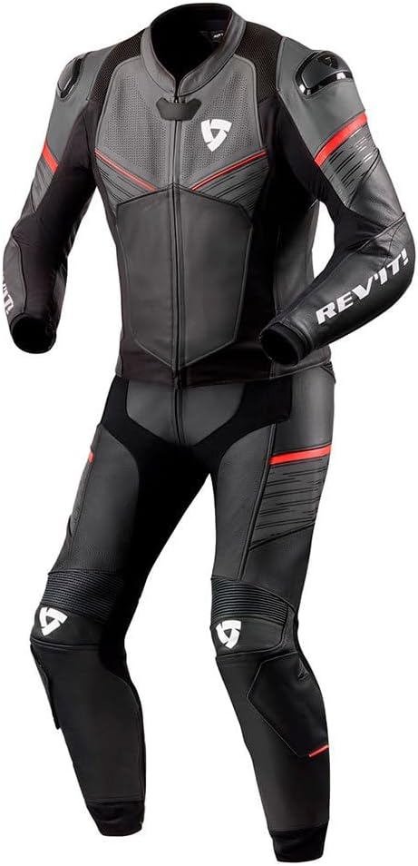 REV'IT! Lederkombi mit Protektoren Motorradkombi 2 Teiler Beta Lederkombi 2-TLG. anthrazit/neonrot 5